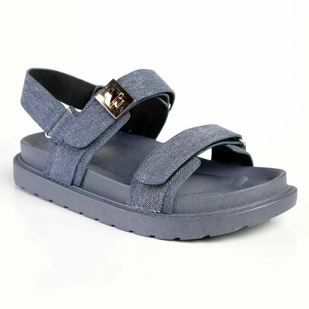 Madison Jamie Double Strap Footbed Sandal - Denim