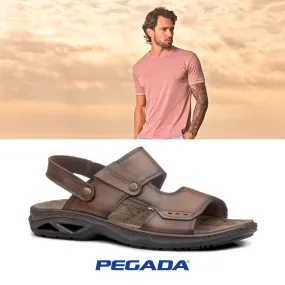 Mens Pegada Sandals Brown Leather Soft Flexible 132953 -01 sale