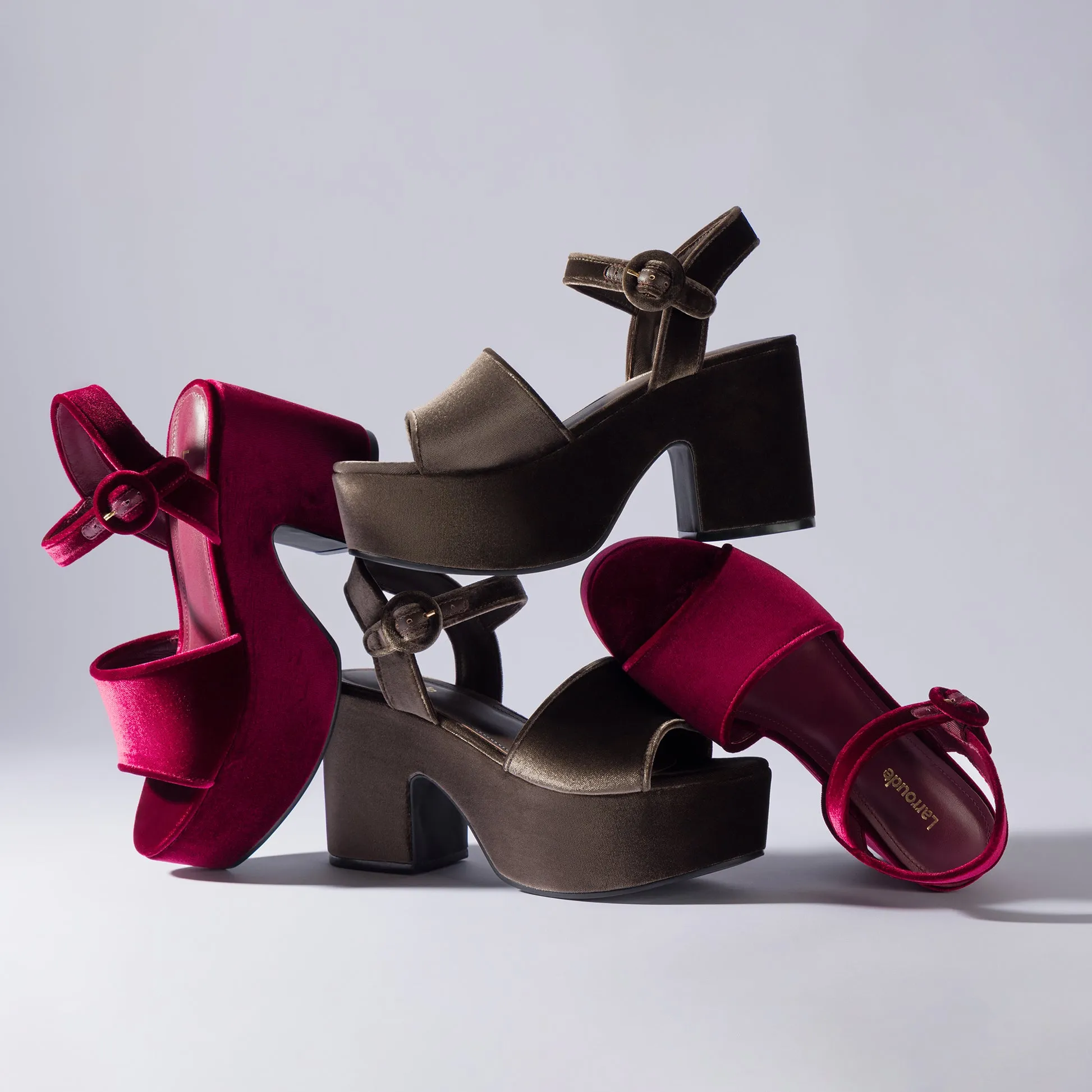 Miso Platform Strap Sandal In Expresso Velvet