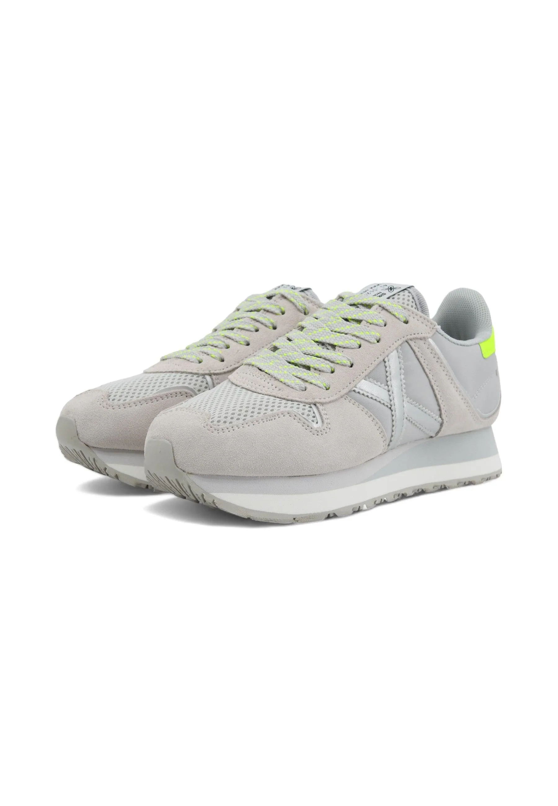 MUNICH Massana Sky 209 Sneaker Donna Silver Beige Verde Fluo 8810209