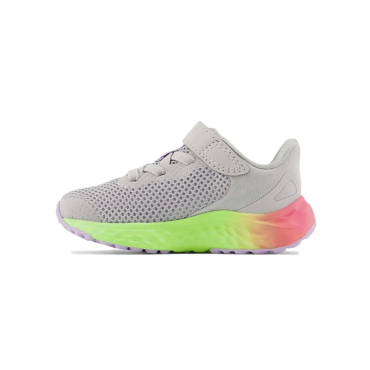 New Balance Toddler's Fresh Foam Arishi v4 Bungee Lace with Top Strap Grey/Rainbow