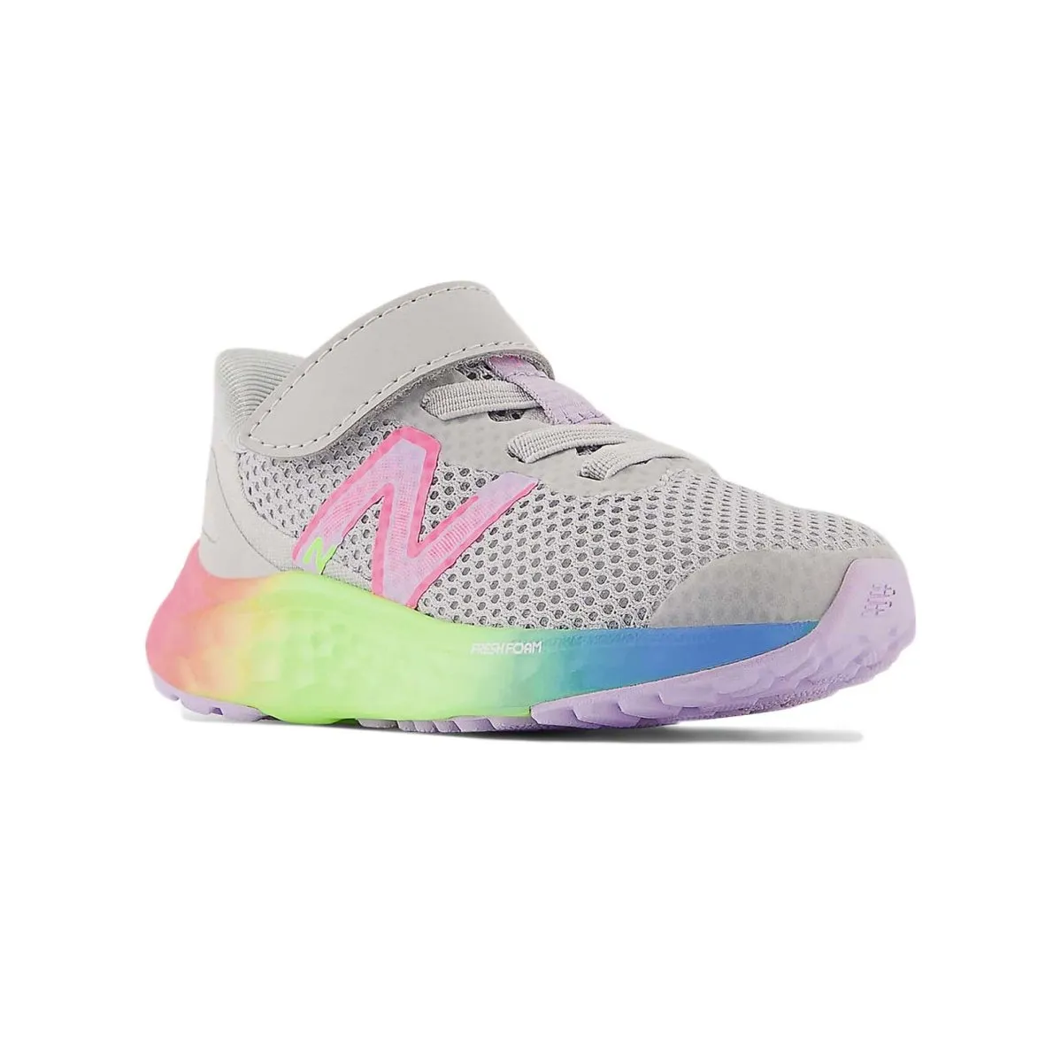 New Balance Toddler's Fresh Foam Arishi v4 Bungee Lace with Top Strap Grey/Rainbow