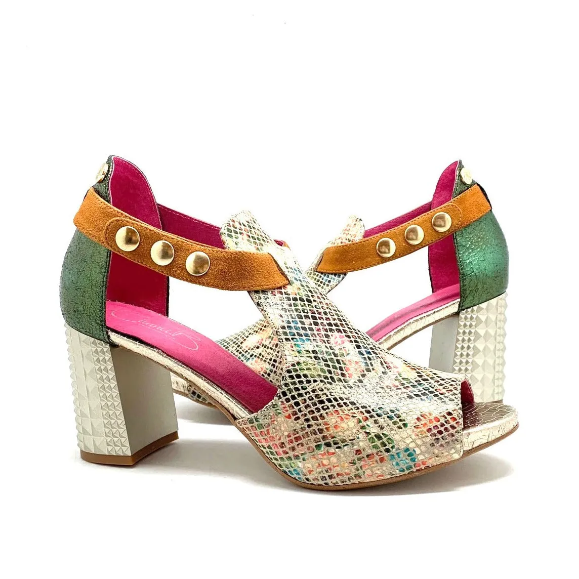 Rayon - Floral natural open toe sandal- Last pairs 40 & 41!