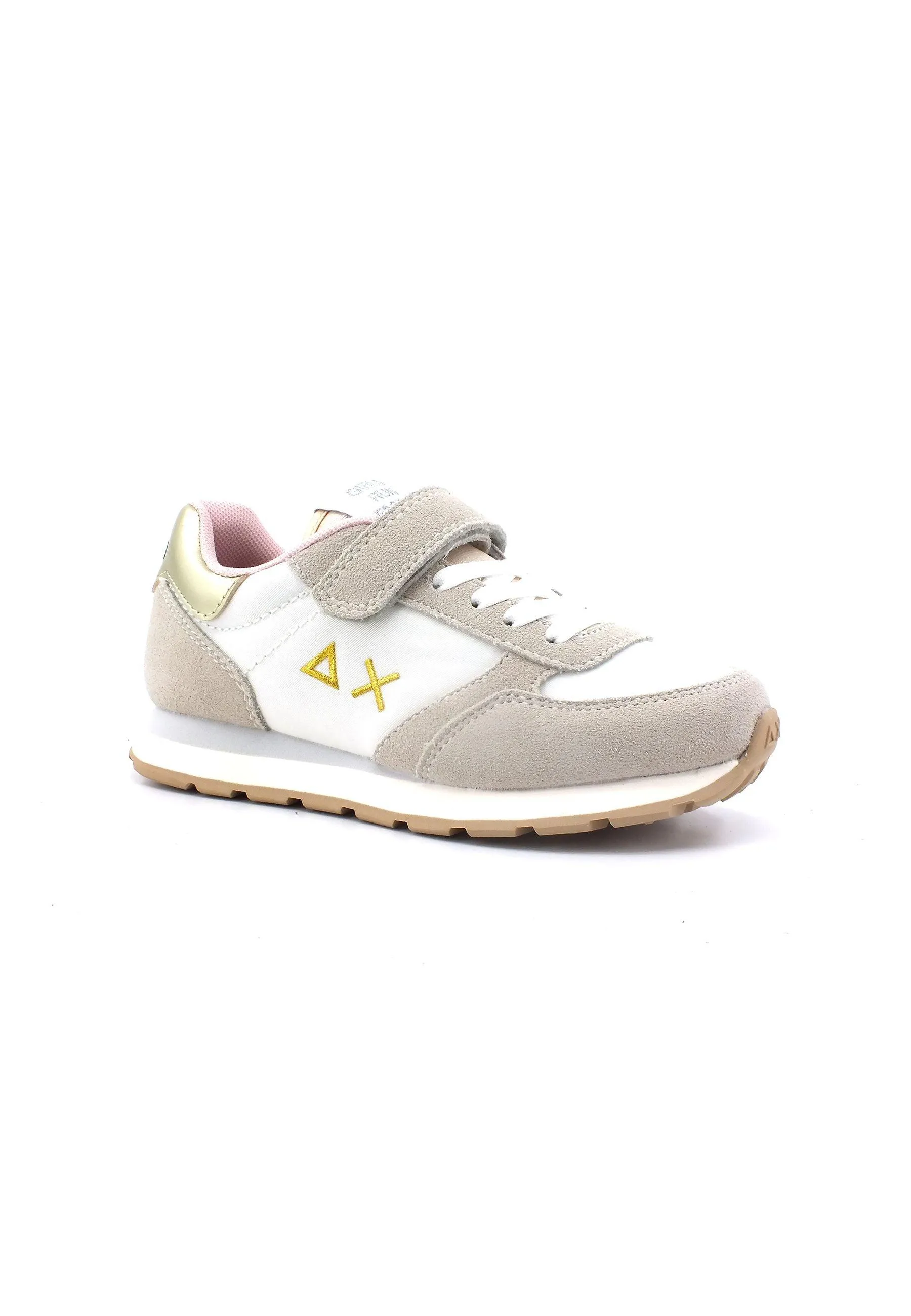 SUN68 Ally Gold Silver Sneaker Bambino Bianco Z33402K