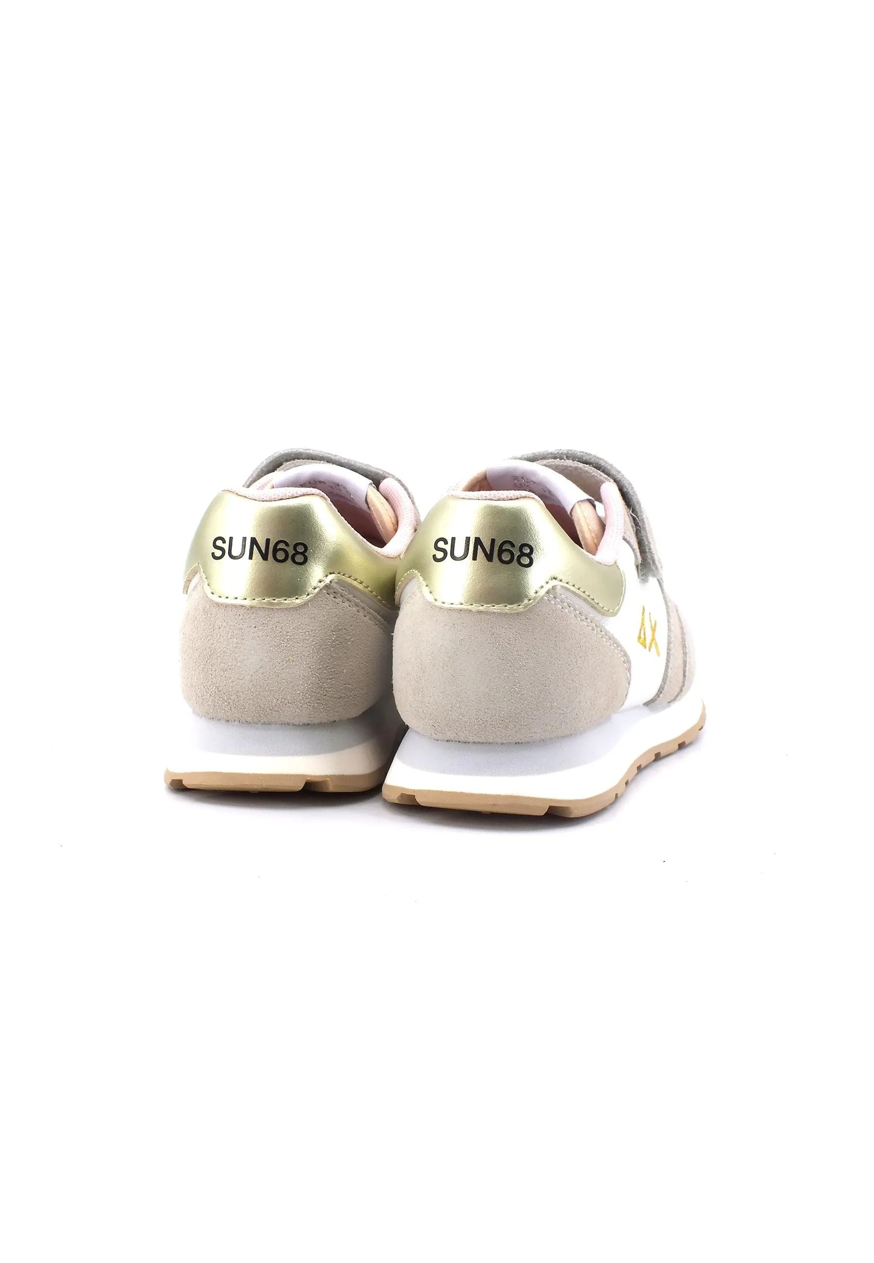 SUN68 Ally Gold Silver Sneaker Bambino Bianco Z33402K