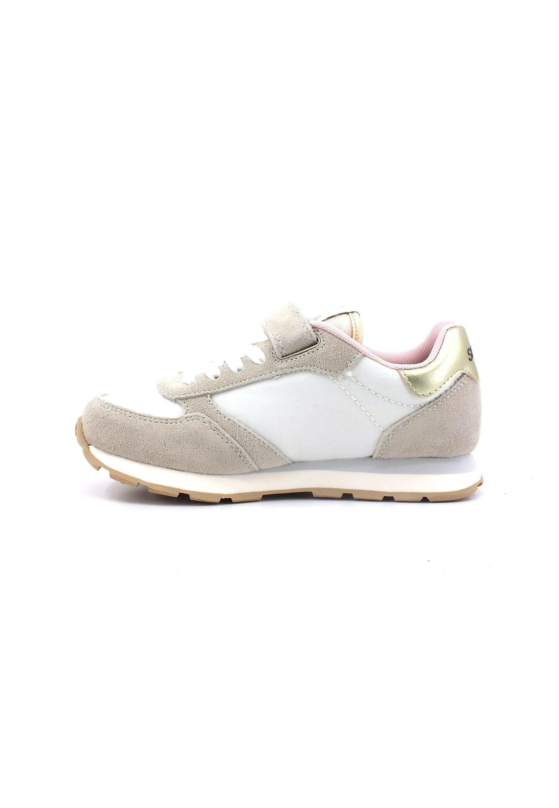 SUN68 Ally Gold Silver Sneaker Bambino Bianco Z33402K