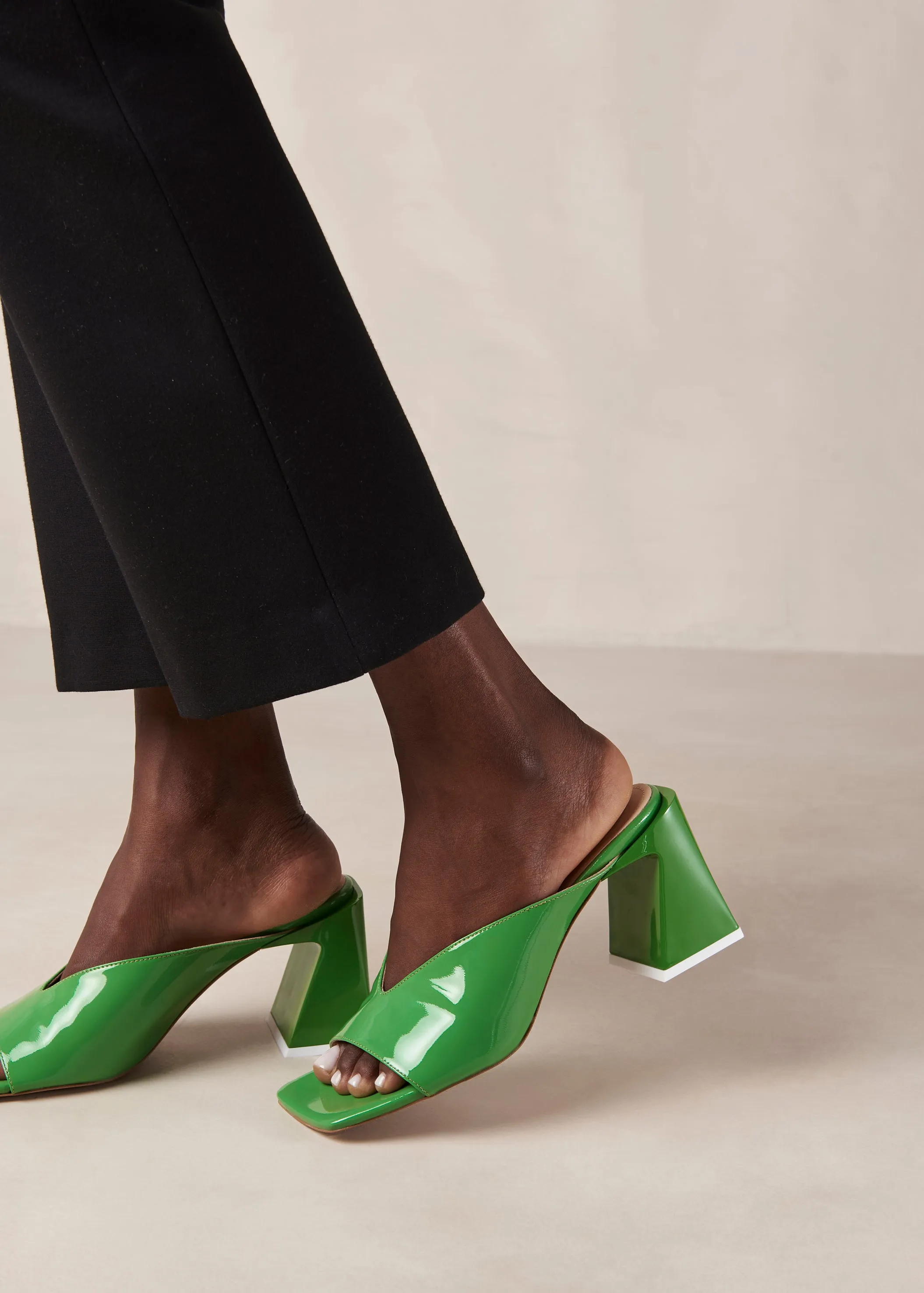 Tasha Green Leather Sandals