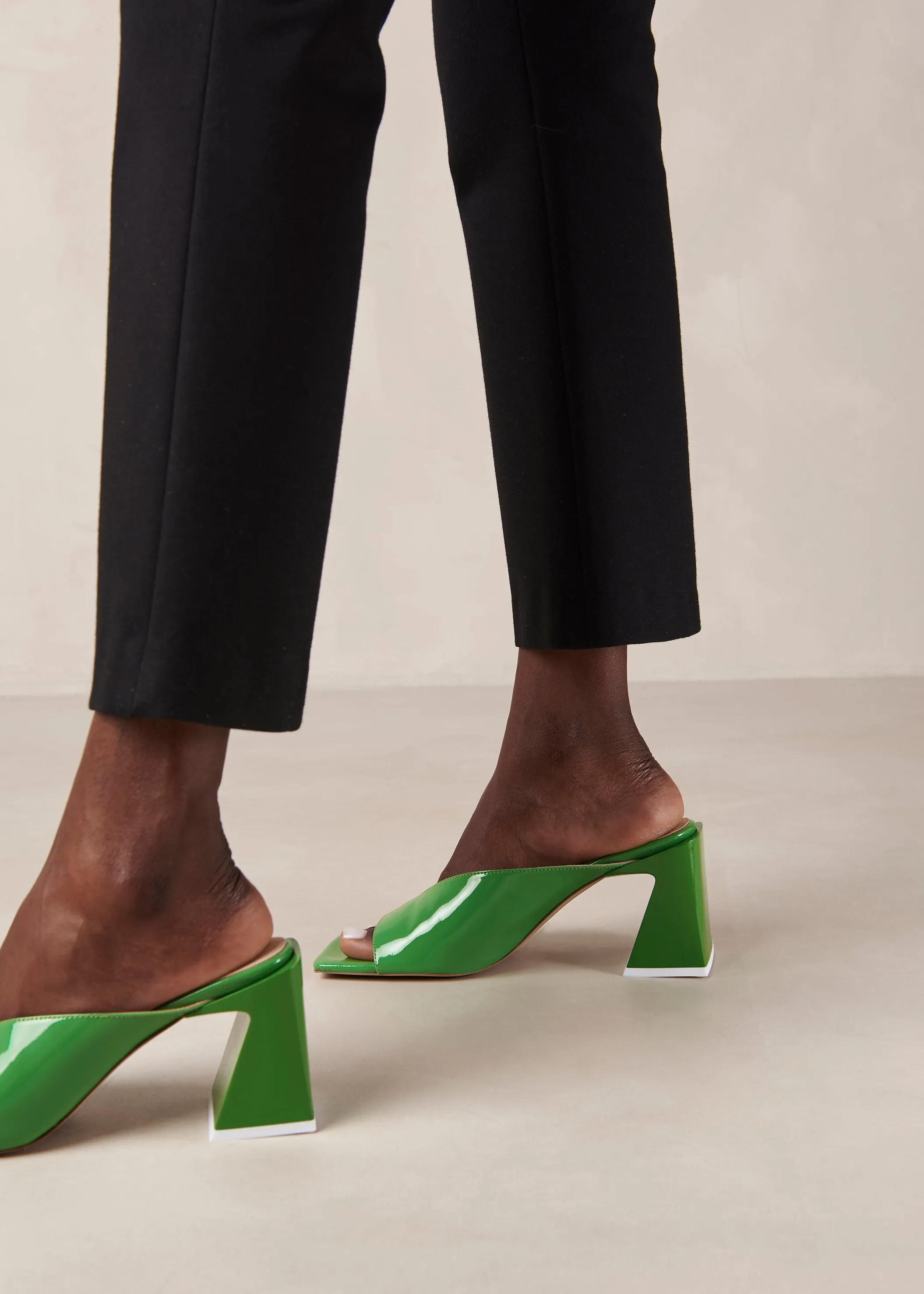 Tasha Green Leather Sandals