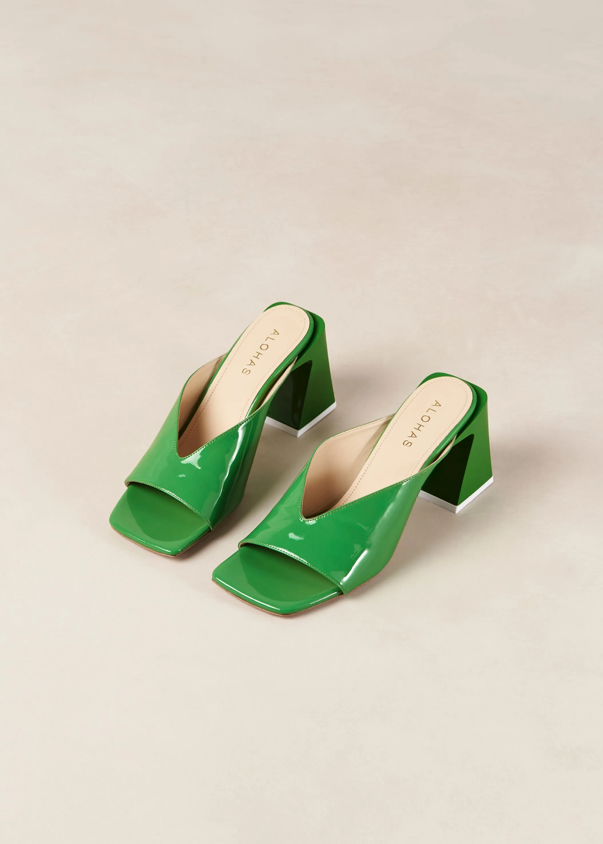 Tasha Green Leather Sandals