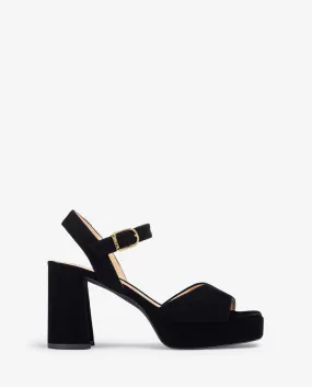 UNISA ODRAN SUEDE BLACK SANDAL