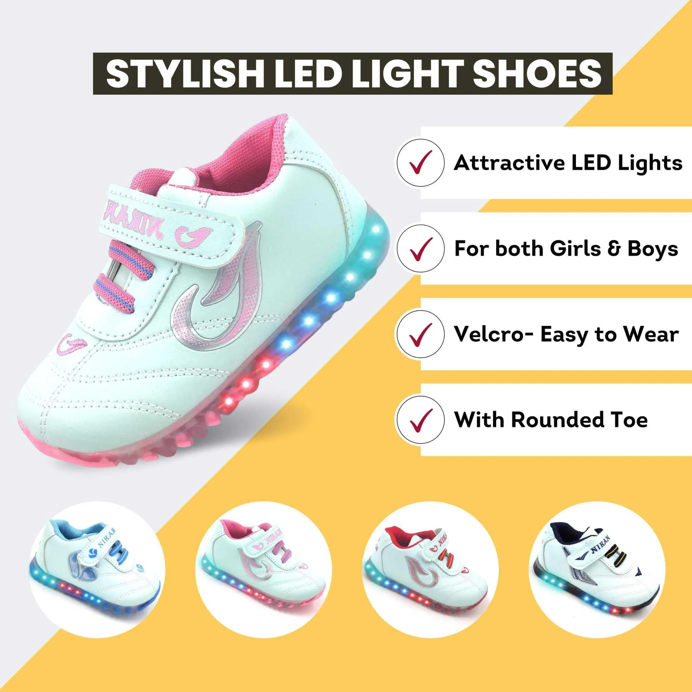 Urbanfeet LED Light White Sports Shoes