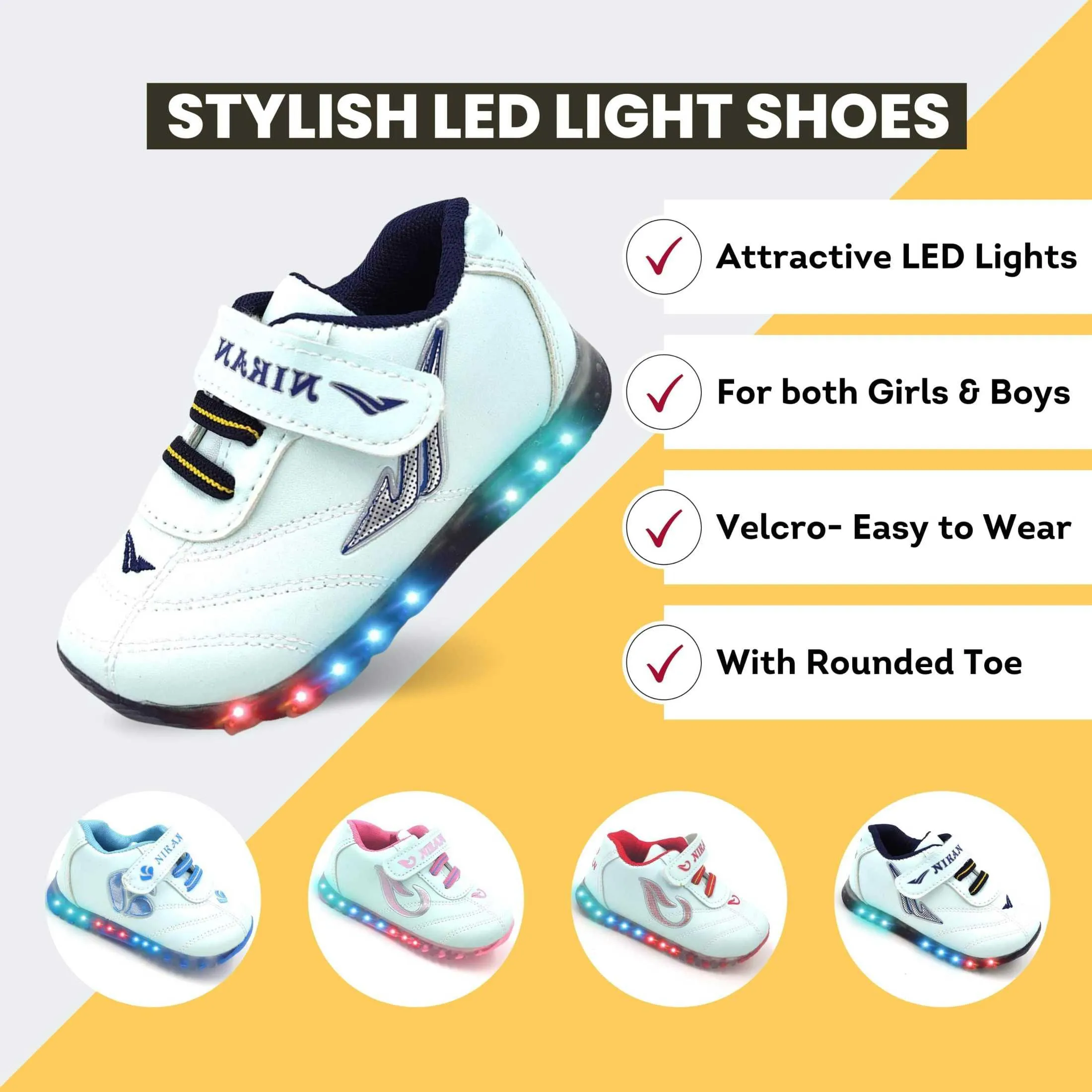 Urbanfeet LED Light White Sports Shoes