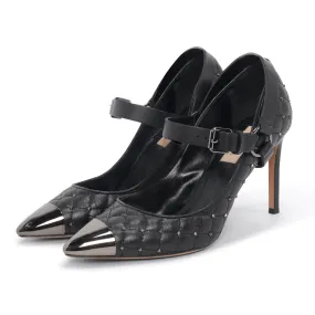 Valentino Black Nappa Rockstud Spike Pumps 37