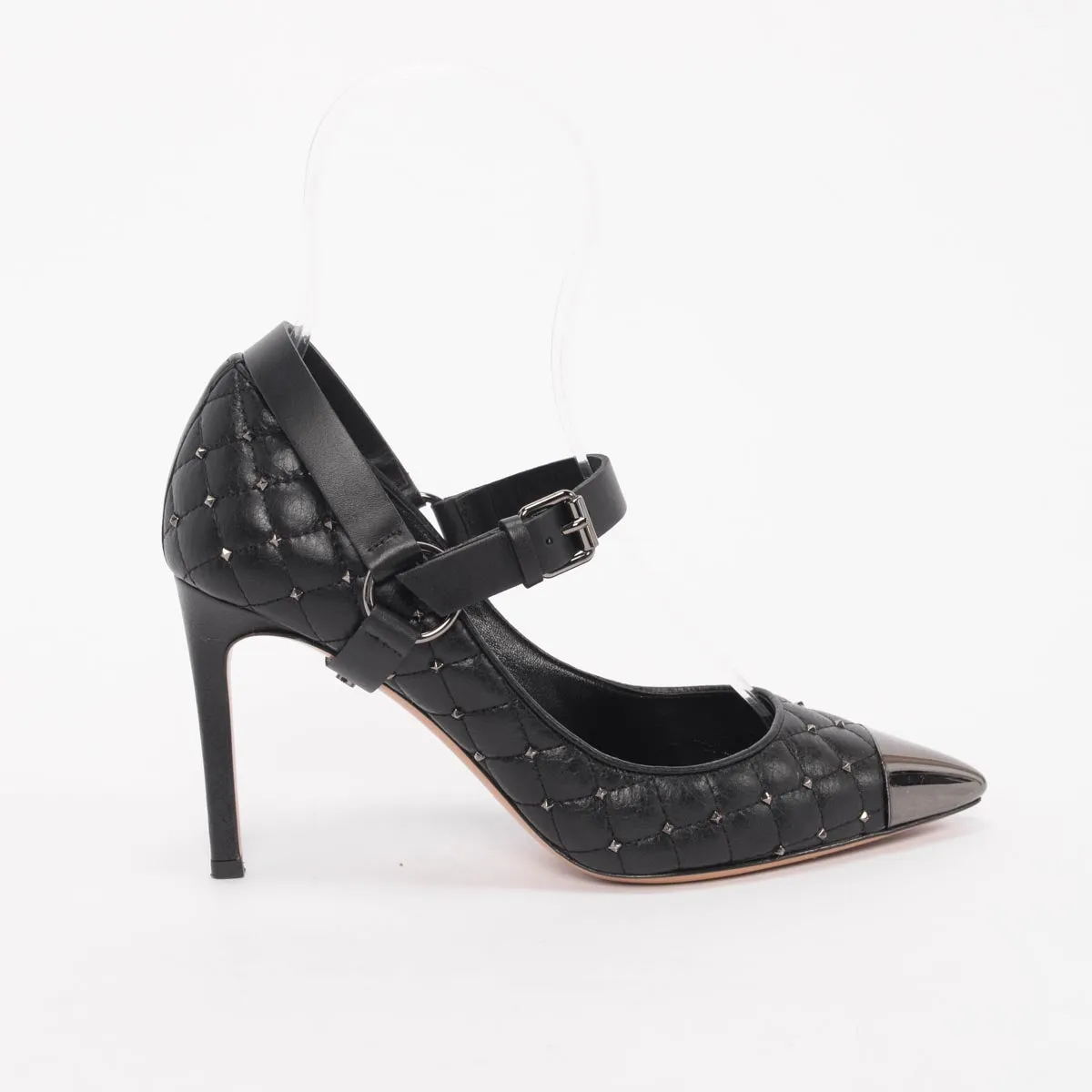 Valentino Black Nappa Rockstud Spike Pumps 37